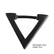Triangle Shape Brass Angular Hoop Earrings, for Men & Women, Gunmetal, 18mm(EJEW-BB65614-B)