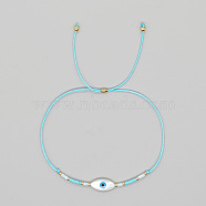 Natural Shell Evil Eye Bracelets, Minimalist Design Glass Beaded Bracelets for Women, Perfect Gift(FK3019-5)