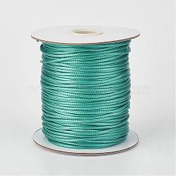 Eco-Friendly Korean Waxed Polyester Cord, Light Sea Green, 1mm, about 169.51~174.98 Yards(155~160m)/Roll(YC-P002-1mm-1177)