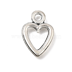 Tibetan Style Alloy Pendants, Heart Charms, Antique Silver, 20x13x2mm, Hole: 2.5mm, about 884pcs/1000g(AL-CBA3B63-30AS)