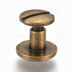 Alloy Screw Rivets, Chicago Screws, Garment Accessories, Antique Bronze, 7.5x10mm, Knob: 4mm(PALLOY-WH0033-01AB)