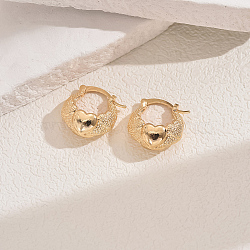 Elegant Geometric Heart Hoop Earrings, Real 18K Gold Plated, 21x18mm(EM8597-5)