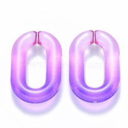 Two Tone Transparent Acrylic Linking Rings, Quick Link Connectors, for Cable Chains Making, Oval, Dark Violet, 31x19.5x5.5mm, Inner Diameter: 19.5x7.5mm(OACR-S036-006A-N06)