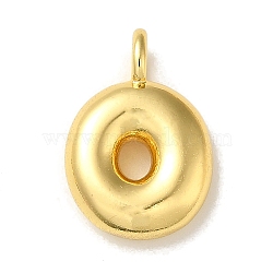 Brass Pendants, Real 18K Gold Plated, Balloon Letter Charms, Letter O, 19x13x5.5mm, Hole: 3.3mm(KK-K354-01G-O)