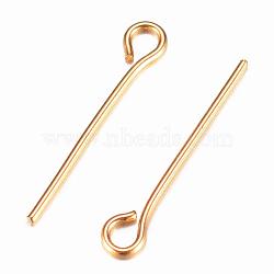 Ion Plating(IP) 304 Stainless Steel Eye Pin, Golden, 18mm, Hole: 1.9x2mm, Pin: 0.7mm(STAS-G075-14G)
