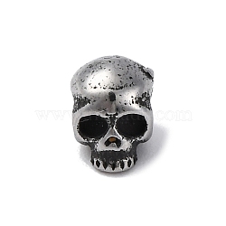 304 Stainless Steel Beads, Skull, Antique Silver, 6x4.5x5mm, Hole: 1.5mm(STAS-D301-01AS)