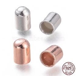 925 Sterling Silver Cord End Findings, Mixed Color, 4.7x3.6mm, Inner Diameter: 2.5mm(STER-M083-02)