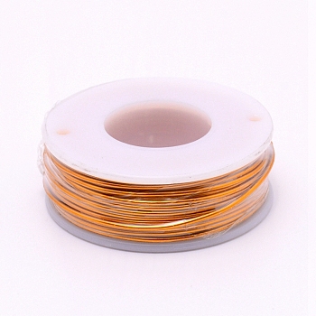 Matte Round Aluminum Wire, with Spool, Orange, 1.2mm, 16m/roll