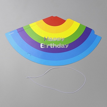 Paper Party Hats Cone, for Kids Birthday Party Decorations Supplies, Rainbow, 150x200mm