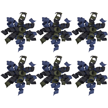 8Pcs Polyester Ribbon Bows, for Gift Wrapping, Wedding Christmas Party Decoration, Black, 155x102x62.5~73mm