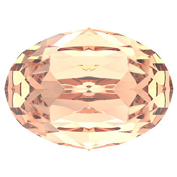 Preciosa&reg MAXIMA Crystal Fancy Stones, Czech Crystal, 435 12 601 Oval, Dura Foiling, 90300 Light Peach, 8x6mm