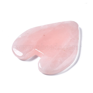 Coeur de quartz rose naturel pierre de gua sha(G-T132-037)-3