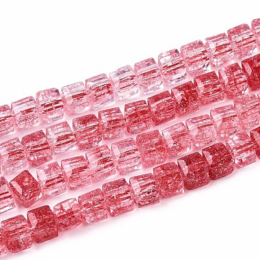 brins de perles de verre transparentes craquel&eacute;es(X1-GLAA-N062-6mm-09)-1