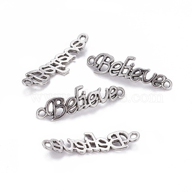 Antique Silver Word Alloy Links