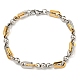 bracelet chaîne à maillons ronds et arc en acier inoxydable 304 bicolore(BJEW-B078-18GP)-1