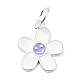 925 Sterling Silver Enamel Smiling Face Flower Charms(STER-M119-06C-S)-1