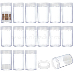 Column Plastic Coin Collections, with Sponge, Coin Storaging Bottles, Clear, 33x56.5mm, Inner Diameter: 29mm(CON-WH0115-05A)