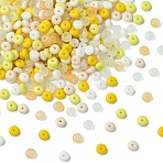 100G Imitation Jade Glass Beads, Rondelle Beads, Yellow, 6~6.5x3.5mm, Hole: 1.2~1.4mm, 500pcs/100g(DGLA-YW0001-53A)