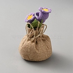 Plush Artificial Flower Pot Plants Display Decoration, Pretending Prop Decorations, Purple, 75x138mm(DJEW-WH20023-008C)