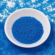 MIYUKI Delica Beads, Cylinder, Japanese Seed Beads, 11/0, (DB0787) Dyed Semi-Frosted Transparent Capri Blue, 1.3x1.6mm, Hole: 0.8mm, about 10000pcs/bag, 50g/bag(SEED-X0054-DB0787)