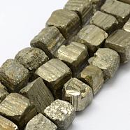 Natural Pyrite Beads Strands, Nuggets, 10~24x10~24mm, Hole: 1mm, about 26~27pcs/strand, 14.9 inch(38cm)(G-P322-20)