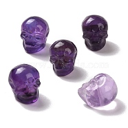 Natural Amethyst Beads, Halloween Skull, 11~11.5x8.5~9x11~11.5mm, Hole: 0.9~1mm(G-C038-01C)