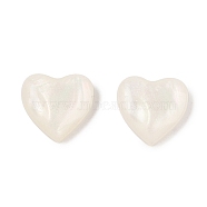 Opaque Resin Decoden Cabochons, Heart, White, 9.5x10x3mm(CRES-I036-16B)