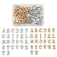 2 Sets 2 Colors Alloy Rhinestone Charms, Alphabet, Letter A~Z, Crystal, Mixed Color, 12.5~13.5x5.5~12x2.5mm, Hole: 1.4mm, 26pcs/set, 1set/color(ALRI-FW0001-01)