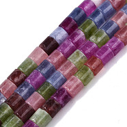 Natural Quartz Beads Strands, Dyed & Heated, Column, Colorful, 6.5x6~6.5mm, Hole: 1mm, about 63~64pcs/strand, 14.96 inch~15.16 inch(38~38.5cm)(G-N326-150-A05)