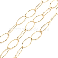 Ion Plating(IP) 304 Stainless Steel Link Chains, with Spool, Soldered, Real 18K Gold Plated, 20.5x10.5x1mm, about 32.81 Feet(10m)/Roll(CHS-A011-13C-G)