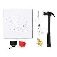 (Holiday Stock-Up Sale)Heart Pattern DIY String Art Kit Sets, Including Hammer, Wooden Board, Plastic Holder Accessories, Alloy Nails & Screws, Scissor, Polyester Thread, 15x15x0.85cm(DIY-F070-17)
