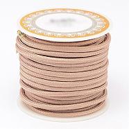 Braided Polyester Cords, Round, BurlyWood, 3mm, about 8.74 yards(8m)/roll(OCOR-D005-07)