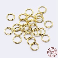 925 Sterling Silver Round Rings, Soldered Jump Rings, Closed Jump Rings, Golden, 21 Gauge, 5x0.7mm, Inner Diameter: 3.5mm(STER-F036-03G-0.7x5)