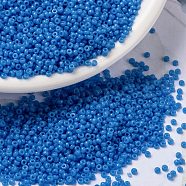 MIYUKI Round Rocailles Beads, Japanese Seed Beads, 15/0, (RR4484) Duracoat Dyed Opaque Delphinium, 1.5mm, Hole: 0.7mm, about 250000pcs/pound(SEED-G009-RR4484)