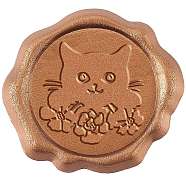 CRASPIRE Adhesive Wax Seal Stickers, For Envelope Seal, Cat Pattern, 25mm(DIY-CP0002-47G)