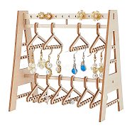 Elite 1 Set Wood Earring Display Stands, Coats Hanger Shaped Earring Organizer Holder with 10Pcs Hangers, BurlyWood, Finished Product: 8.5x16x15.2cm(EDIS-PH0001-62)