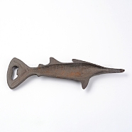 Iron Bottle Opener, Fish, Gray, 64x201x13.5mm, Hole: 29x9mm(AJEW-WH0189-26)