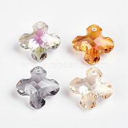 Faceted K9 Glass Charms, Imitation Austrian Crystal, Cross, Mixed Color, 13.5x13.5x6.5mm, Hole: 1.5mm(EGLA-P026-A)
