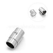 Smooth 304 Stainless Steel Column Locking Tube Magnetic Clasps, Stainless Steel Color, 21x12.5mm, Hole: 10mm(STAS-E089-05I)