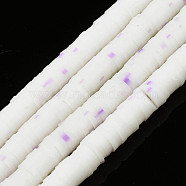 Handmade Polymer Clay Beads Strands, for DIY Jewelry Crafts Supplies, Heishi Beads, Disc/Flat Round, Plum, 6x0.5~1mm, Hole: 1.8mm, about 290~320pcs/strand, 15.75 inch~16.14 inch(40~41cm)(CLAY-R089-6mm-170)
