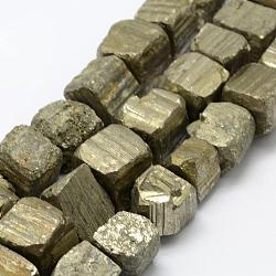 Natural Pyrite Beads Strands, Nuggets, 10~24x10~24mm, Hole: 1mm; about 26~27pcs/strand, 14.9 inches(38cm)(G-P322-20)