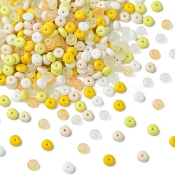 100G Imitation Jade Glass Beads, Rondelle Beads, Yellow, 6~6.5x3.5mm, Hole: 1.2~1.4mm, 500pcs/100g(DGLA-YW0001-53A)