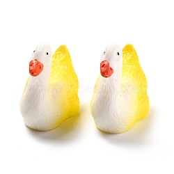 Opaque Resin Cabochons, for DIY Decoration, Duck, Yellow, 20x26x12.5mm(RESI-G020-06)