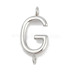 304 Stainless Steel Letter Connector Charms, Stainless Steel Color, Letter G, 12x6x2mm, Hole: 1.2mm(STAS-M108-01P-07)