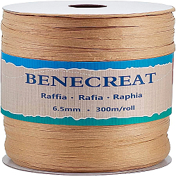 Raffia Paper Cords for DIY Jewelry Making, Paper Twine, Tan, 6.5mm, about 300m/roll(OCOR-BC0001-02A)