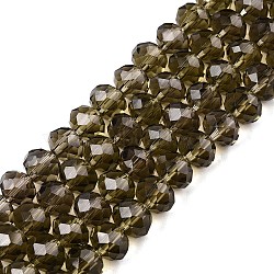 Glass Beads Strands, Faceted, Rondelle, Tan, 8x6mm, Hole: 1mm, about 64~65pcs/strand, 15.75~16.14 inch(40~41cm)(EGLA-A044-T8mm-D16)