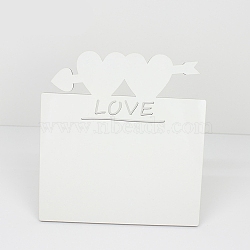 Valentine's Day MDF Board Heat Transfer Blanks Photo Frame, for Heat Press, Rectangle with Word Love & Heart, White, 190x190x5mm(PW-WG11275-01)