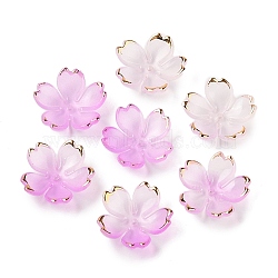 Acrylic Bead Caps, 5-Petal Flower, Medium Orchid, 17.5x18x5mm, Hole: 1.2mm, 1162pcs/500g(OACR-H119-01E)