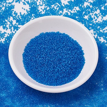 MIYUKI Delica Beads, Cylinder, Japanese Seed Beads, 11/0, (DB0787) Dyed Semi-Frosted Transparent Capri Blue, 1.3x1.6mm, Hole: 0.8mm, about 10000pcs/bag, 50g/bag