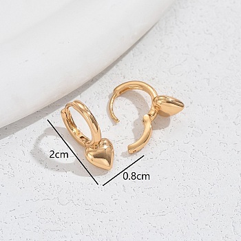 Romantic Metal Heart Stud Earrings for Women, Daily Wear, Valentine's Gift